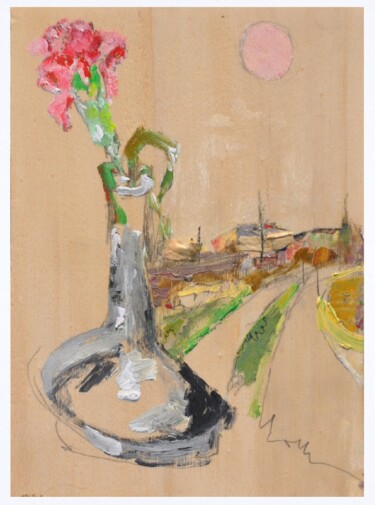 Painting titled "Il garofano e la pr…" by Tonino Gottarelli, Original Artwork, Acrylic