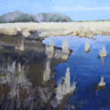 Peinture intitulée "Platière de grès en…" par Gérard Valluet, Œuvre d'art originale, Huile