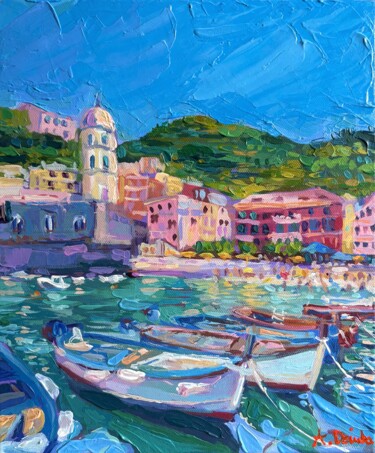 Painting titled "Vernazza Cinque Ter…" by Adriana Dziuba, Original Artwork, Acrylic