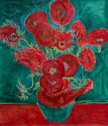 "Expressive Sunflowe…" başlıklı Tablo Sasha Tovstik tarafından, Orijinal sanat, Petrol