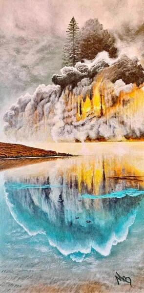 "Réflexion" başlıklı Tablo Monique Boudreau tarafından, Orijinal sanat, Akrilik Ahşap panel üzerine monte edilmiş