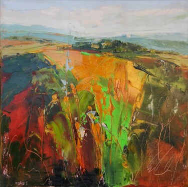 "GENEROUS AUGUST" başlıklı Tablo Emilia Milcheva tarafından, Orijinal sanat, Petrol Ahşap Sedye çerçevesi üzerine monte edil…