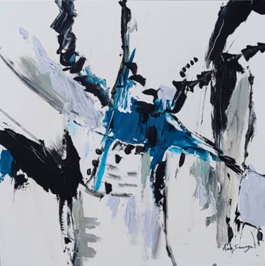Painting titled "Croisement - tablea…" by Âme Sauvage, Original Artwork, Acrylic Mounted on Wood Panel
