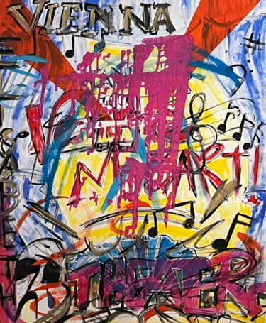 Ζωγραφική με τίτλο "Popart Musical" από Artocean, Αυθεντικά έργα τέχνης, Ακρυλικό