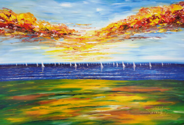 Malarstwo zatytułowany „Seaside Sailing Hol…” autorstwa Peter Nottrott, Oryginalna praca, Akryl