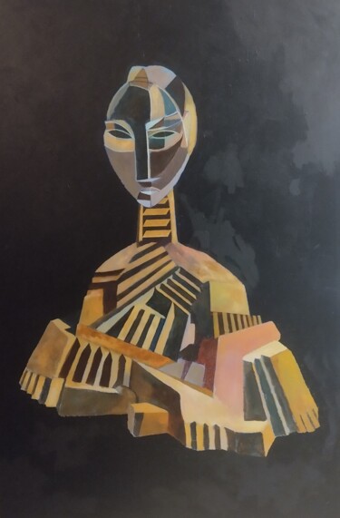 Painting titled "Ozymandias 2" by Tam Nightingale, Original Artwork, Acrylic Mounted on Wood Stretcher frame