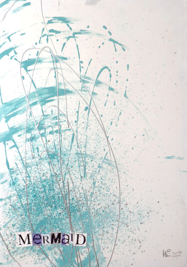 Painting titled "Mermaid" by Myredrm, Original Artwork, Acrylic Mounted on Wood Stretcher frame