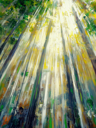 Painting titled "Dancing Sunlight –…" by Tatiana Taner, Original Artwork, Digital Print Mounted on Wood Stretcher frame