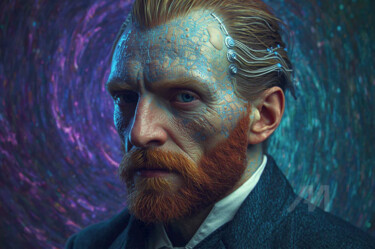 Digitale Kunst mit dem Titel "Portrait Van Gogh" von Farouk Ferrah, Original-Kunstwerk, Digitale Fotografie