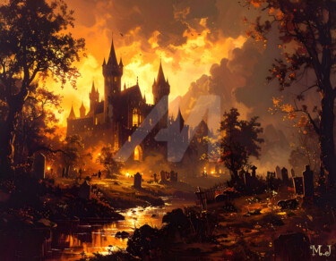 Arts numériques intitulée "Evening celebration…" par Armajay, Œuvre d'art originale, Peinture numérique