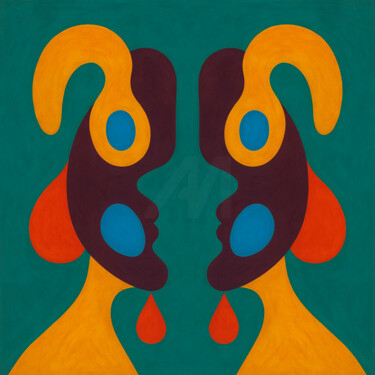 Arts numériques intitulée "Résonances Miroirs" par Yahya Ahssaini, Œuvre d'art originale, Peinture numérique