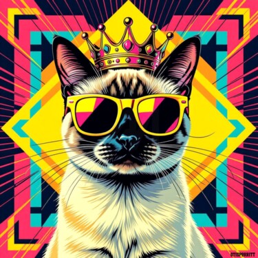 Digital Arts titled "ROYALTY-SIAMESE CAT" by Otis Porritt, Original Artwork, 2D Digital Work