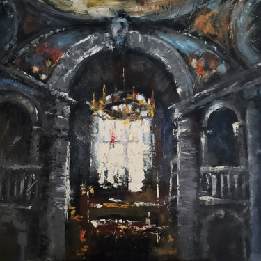 Peinture intitulée "Chapel" par Eugis Eidukaitis, Œuvre d'art originale, Huile Monté sur Châssis en bois