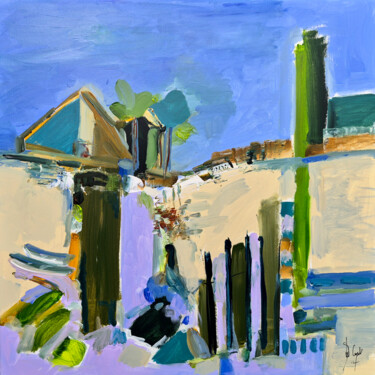 Peinture intitulée "Les lueurs boréales" par Muriel Cayet, Œuvre d'art originale, Acrylique Monté sur Châssis en bois