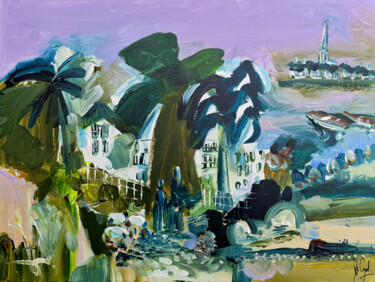 Peinture intitulée "Trouver son havre" par Muriel Cayet, Œuvre d'art originale, Acrylique Monté sur Châssis en bois