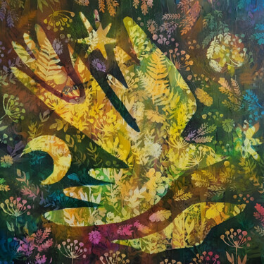 Painting titled "Spring" by Nadezhda Opekunova (Lillas Art), Original Artwork, Acrylic Mounted on Wood Stretcher frame