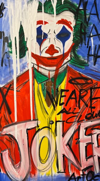 Malerei mit dem Titel "Joker Pop Art" von Artocean, Original-Kunstwerk, Acryl