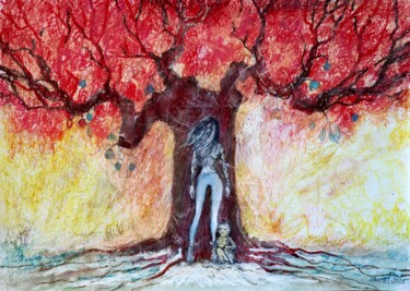 Ζωγραφική με τίτλο "Fantasy with Flower…" από Rakhmet Redzhepov, Αυθεντικά έργα τέχνης, Ακρυλικό