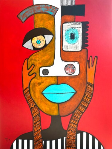 "Tatouages 2" başlıklı Tablo Roger.M tarafından, Orijinal sanat, Akrilik Ahşap Sedye çerçevesi üzerine monte edilmiş