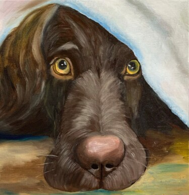"Golden-Eyed Spaniel…" başlıklı Tablo Lyubov Popova tarafından, Orijinal sanat, Petrol