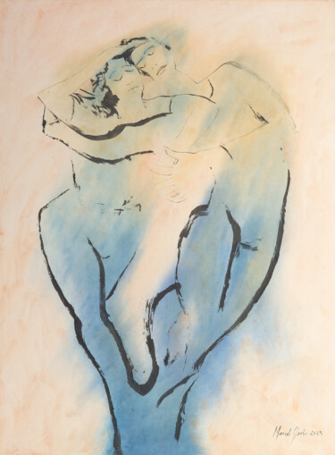 Ζωγραφική με τίτλο "Forest Dancers" από Marcel Garbi, Αυθεντικά έργα τέχνης, Ακουαρέλα