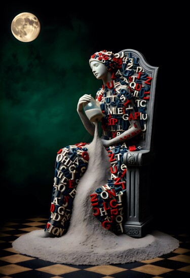 Pittura intitolato "Oltre il tempo e lo…" da Angelo Mazzoleni, Opera d'arte originale, Sabbia Montato su Telaio per barella…