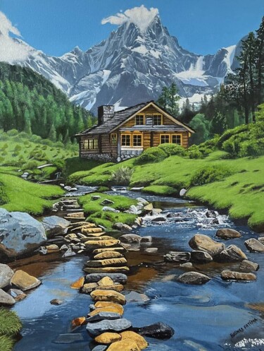 Ζωγραφική με τίτλο "Whispers of Home" από Bushra Fatima Shaikh, Αυθεντικά έργα τέχνης, Ακρυλικό