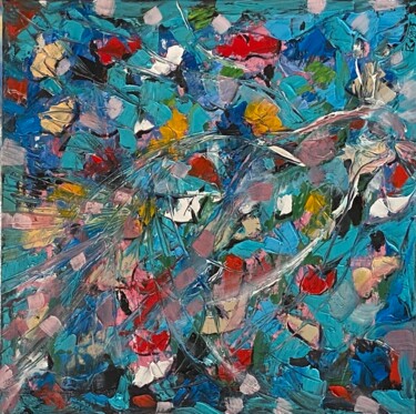 Malerei mit dem Titel "BirtFlies" von Renata Castilho, Original-Kunstwerk, Öl Auf Karton montiert