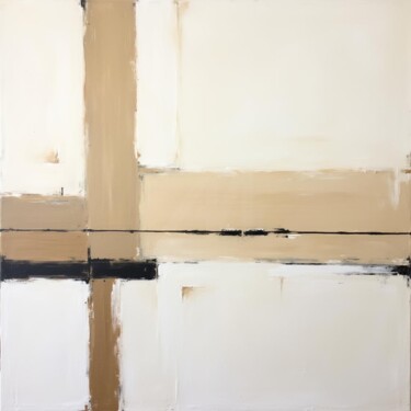 Digitale Kunst mit dem Titel "Beige White Minimal…" von Stellaartist001, Original-Kunstwerk, KI-generiertes Bild