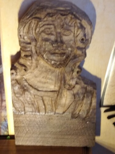 Sculpture intitulée "miserere" par Martine Chatain Ottelé, Œuvre d'art originale, Bois