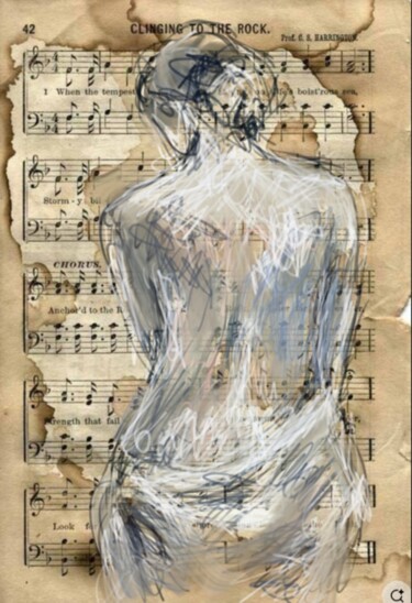 Arts numériques intitulée "La musicienne..." par Jacky Patin, Œuvre d'art originale, Peinture numérique