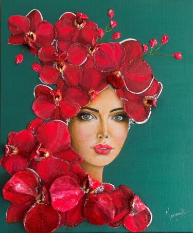 "Divine Orchidée" başlıklı Tablo Marianelli.Art tarafından, Orijinal sanat, Petrol Ahşap Sedye çerçevesi üzerine monte edilm…