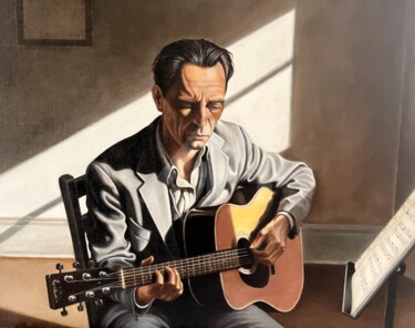 "Le guitariste" başlıklı Tablo Isabelle Dervillers tarafından, Orijinal sanat, Petrol