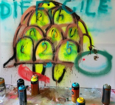 Arte digital titulada "Turtle 🐢 lettering" por Karibou Artist, Obra de arte original, Aerosol