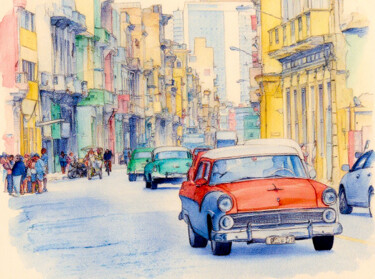 Digital Arts titled "La Havane Street" by Frederic Bos, Original Artwork, Manipulated Photography