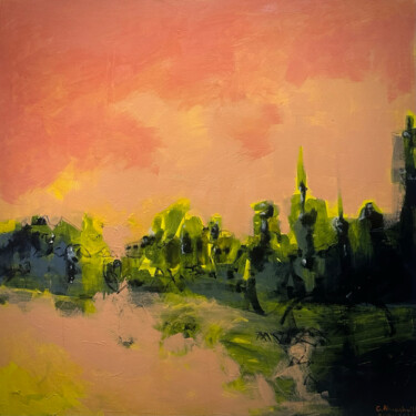 Painting titled "Mists Over Kyoto" by George Abuashvili, Original Artwork, Acrylic