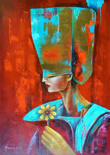 Schilderij getiteld "ИНКОГНИТО" door Vladimir Pronkin, Origineel Kunstwerk, Olie
