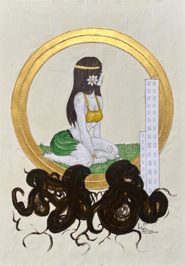 Drawing titled "Between Worlds" by Myredrm, Original Artwork, Watercolor