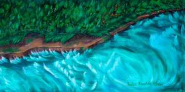 Pittura intitolato "Niagara river. The…" da Yuliia Kovalska, Opera d'arte originale, Acrilico Montato su Telaio per barella…