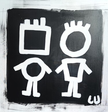 Peinture intitulée "Mrs and Mr" par Luc Villard, Œuvre d'art originale, Acrylique Monté sur Châssis en bois