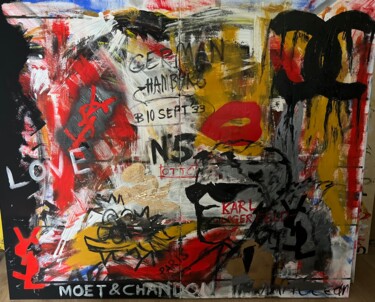 Malerei mit dem Titel "Karl LAGERFELD" von Artocean, Original-Kunstwerk, Acryl