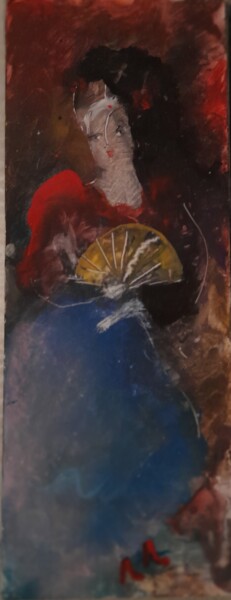 Painting titled "Любительница оперы" by Ekaterine Koiava, Original Artwork, Gouache