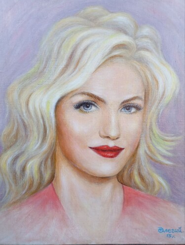 Painting titled "Солнечная Леди." by Kimmer Kreator., Original Artwork, Oil Mounted on Wood Stretcher frame