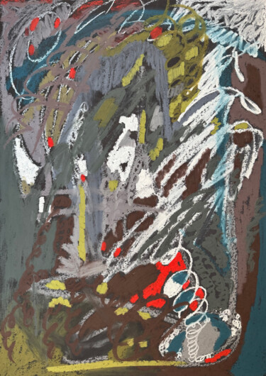 Картина под названием "Abstract Landscape…" - Evgeniya Minina Zhemi, Подлинное произведение искусства, Пастель