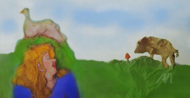 数字艺术 标题为“Girl with a white d…” 由Irina Babina (Mihajlovna), 原创艺术品, 数码摄影