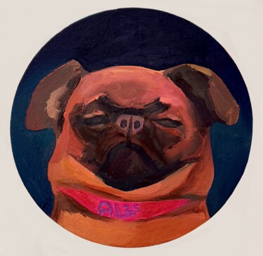 Malarstwo zatytułowany „Petit Brabançon is…” autorstwa Assya Lucky, Oryginalna praca, Olej