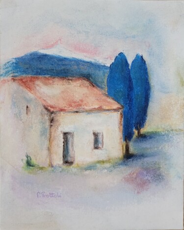 "Le cabanon au pied…" başlıklı Resim Florence Trottoli tarafından, Orijinal sanat, Pastel