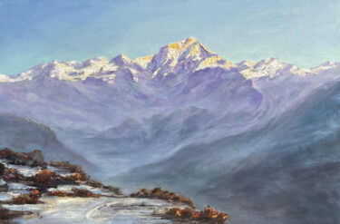 Peinture intitulée "Nepal. Dhaulagiri i…" par Sasha Tovstik, Œuvre d'art originale, Huile Monté sur Châssis en bois
