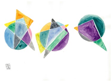 Malerei mit dem Titel "Carnet été 2025 007" von François Rigler, Original-Kunstwerk, Aquarell