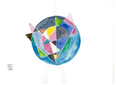 Malerei mit dem Titel "Carnet été 2025 008" von François Rigler, Original-Kunstwerk, Aquarell